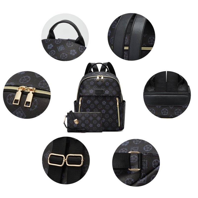 Makes Mini Backpack for Women, Stylish Daypack Purse Handbag Small Casual Daily Travel Bag, Lady Girls Gifts for Work School, 2pcs Sets - Image 4