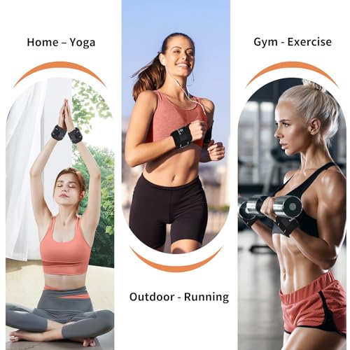 ELEAMY Wrist Weights with Thumb Loops Lock for Women & Men, 0.5lb*2/1lb*2/1.5lb*2/2lb*2/3lb*2,Premium Ice Silk Fabric,Comfortable & Tear Resistant for Walking,Running,Fitness and More（2lb*2 Black） - Image 2