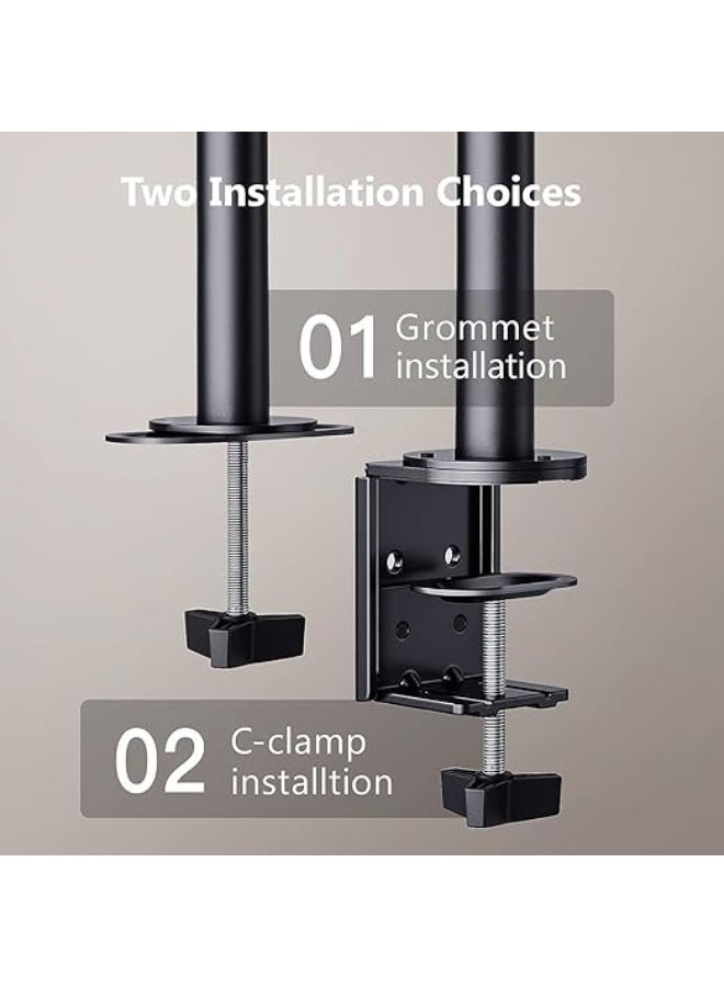 Dual Monitor Desk Stand – Sturdy, fully adjustable steel stand, supports two monitors up to 30 inches, with a maximum weight of 10 kg per monitor. - Image 2
