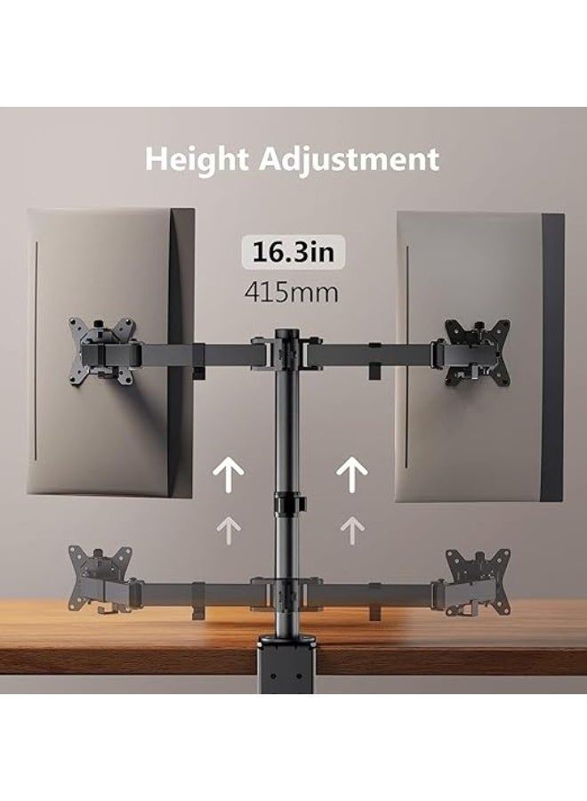 Dual Monitor Desk Stand – Sturdy, fully adjustable steel stand, supports two monitors up to 30 inches, with a maximum weight of 10 kg per monitor. - Image 4