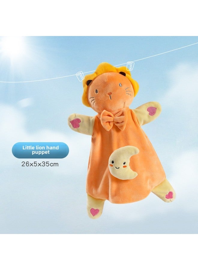 Soothing Towel Hand Gift Towel Cartoon Doll Cute Hand-wiping Baby Children Sleeping Artifact Soothing Doll Wholesale-Color:Lion Hand Puppet [bag]] - Image 1