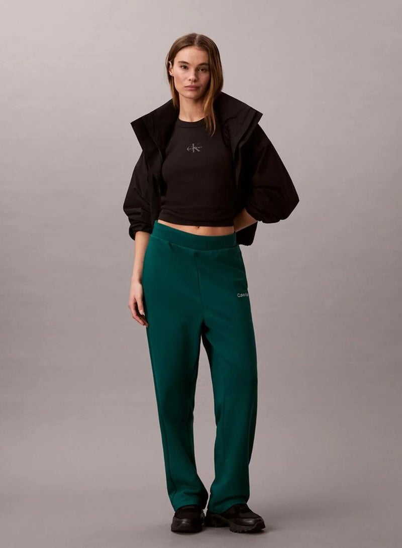 CALVIN KLEIN Rib Waist Straight Sweatpants - Image 1