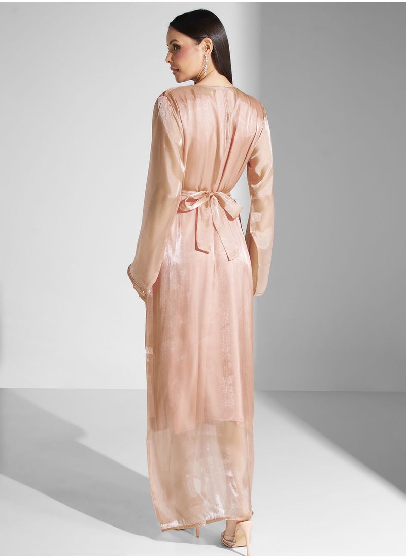 hayas closet - Embellished Belted Jalabiya - Image 1
