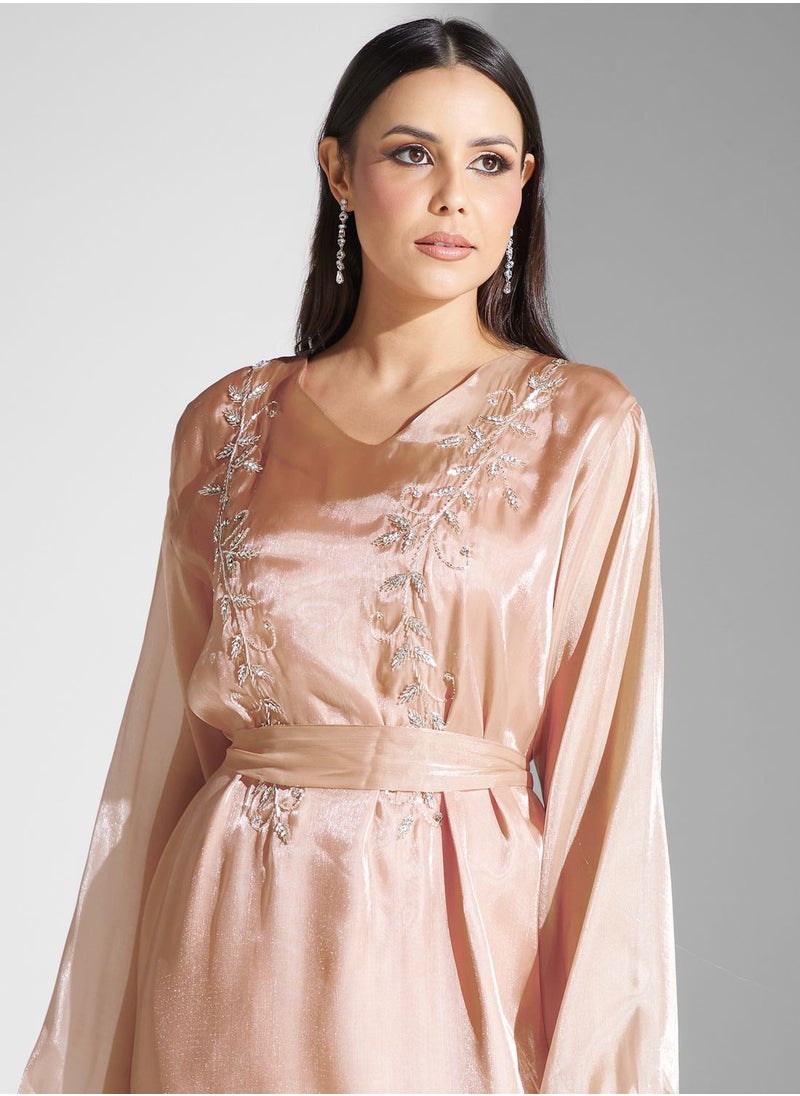hayas closet - Embellished Belted Jalabiya - Image 1