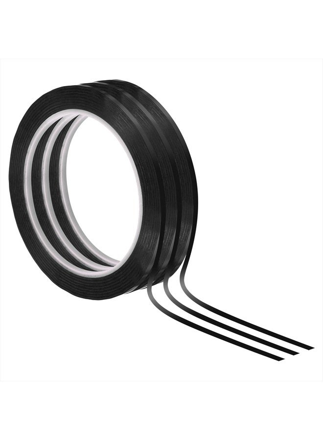 PATIKIL شريط سبورة بيضاء 1/8 بوصة، عبوة 3 شريط رفيع للتخطيط الفني DIY، أسود - Image 1