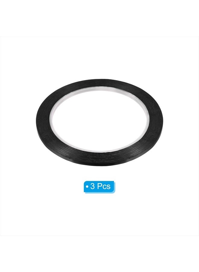 PATIKIL شريط سبورة بيضاء 1/8 بوصة، عبوة 3 شريط رفيع للتخطيط الفني DIY، أسود - Image 3