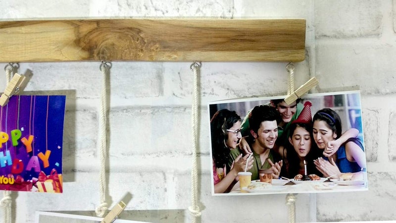Vah Wood Picture Photo Frame Organizer Hanging Album with Clips Multicolor - Image 5