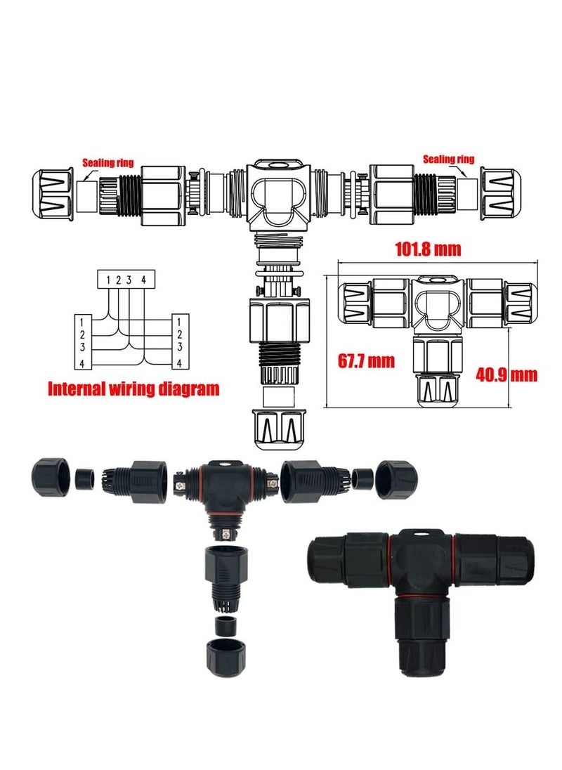 KASTWAVE - 2pcs 3 Way Junction Box Connector IP68 Waterproof Electrical Junction Box Connector for 5mm- 10mm Cable Range - Image 1