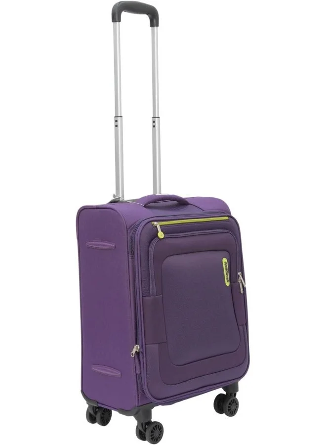 AMERICAN TOURISTER Duncan+ Suitcase, Check-In Size 83 cm, 4 Spinner Wheels, Soft Top, 100% Polyester, Purple|Lightweight|Water Resistant Material|TSA Lock|Front Storage Compartment|Expandable - 3 Years International Warranty