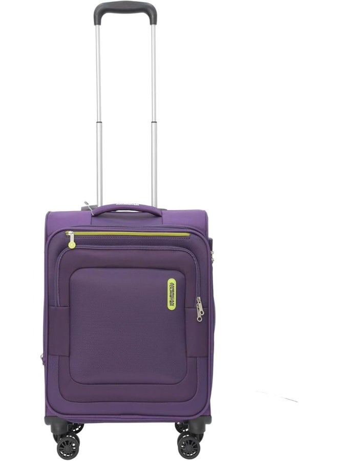 AMERICAN TOURISTER Duncan+ Suitcase, Check-In Size 83 cm, 4 Spinner Wheels, Soft Top, 100% Polyester, Purple|Lightweight|Water Resistant Material|TSA Lock|Front Storage Compartment|Expandable - 3 Years International Warranty - Image 3
