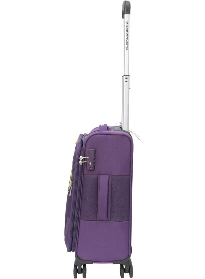 AMERICAN TOURISTER Duncan+ Suitcase, Check-In Size 83 cm, 4 Spinner Wheels, Soft Top, 100% Polyester, Purple|Lightweight|Water Resistant Material|TSA Lock|Front Storage Compartment|Expandable - 3 Years International Warranty - Image 5