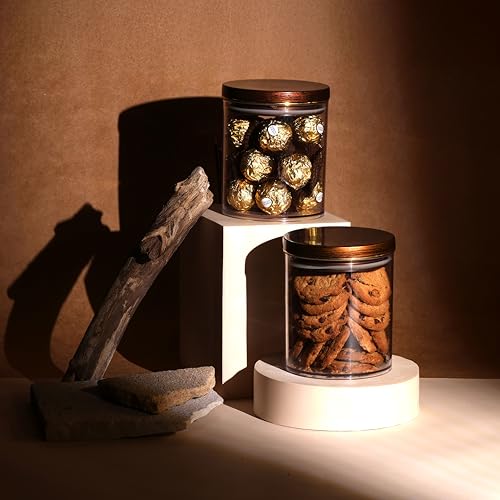 Selvel Wooden Finish Airtight Kitchen Storage Containers – Multiple Sets & Sizes (Darkwood, 800) - Image 1