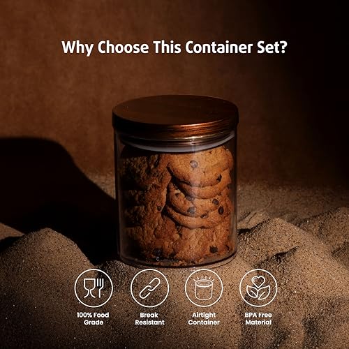 Selvel Wooden Finish Airtight Kitchen Storage Containers – Multiple Sets & Sizes (Darkwood, 800) - Image 5