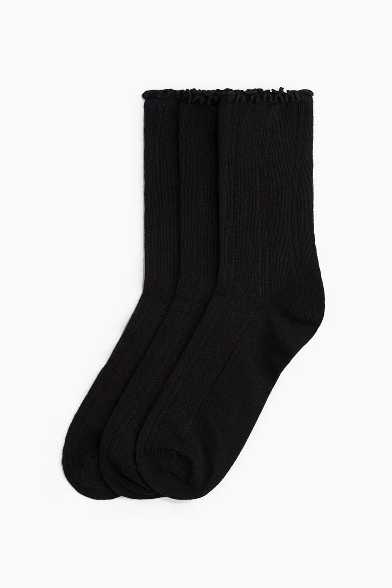 H&M 3-pack pointelle-knit socks
