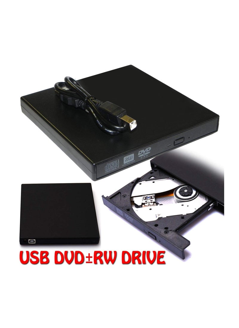 Generic - External CD DVD Drive USB 2.0 Slim Portable External CD-RW Drive DVD-RW Burner Writer Player for Laptop Notebook PC Desktop Computer - Image 1