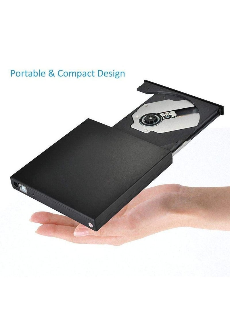 Generic - External CD DVD Drive USB 2.0 Slim Portable External CD-RW Drive DVD-RW Burner Writer Player for Laptop Notebook PC Desktop Computer - Image 1