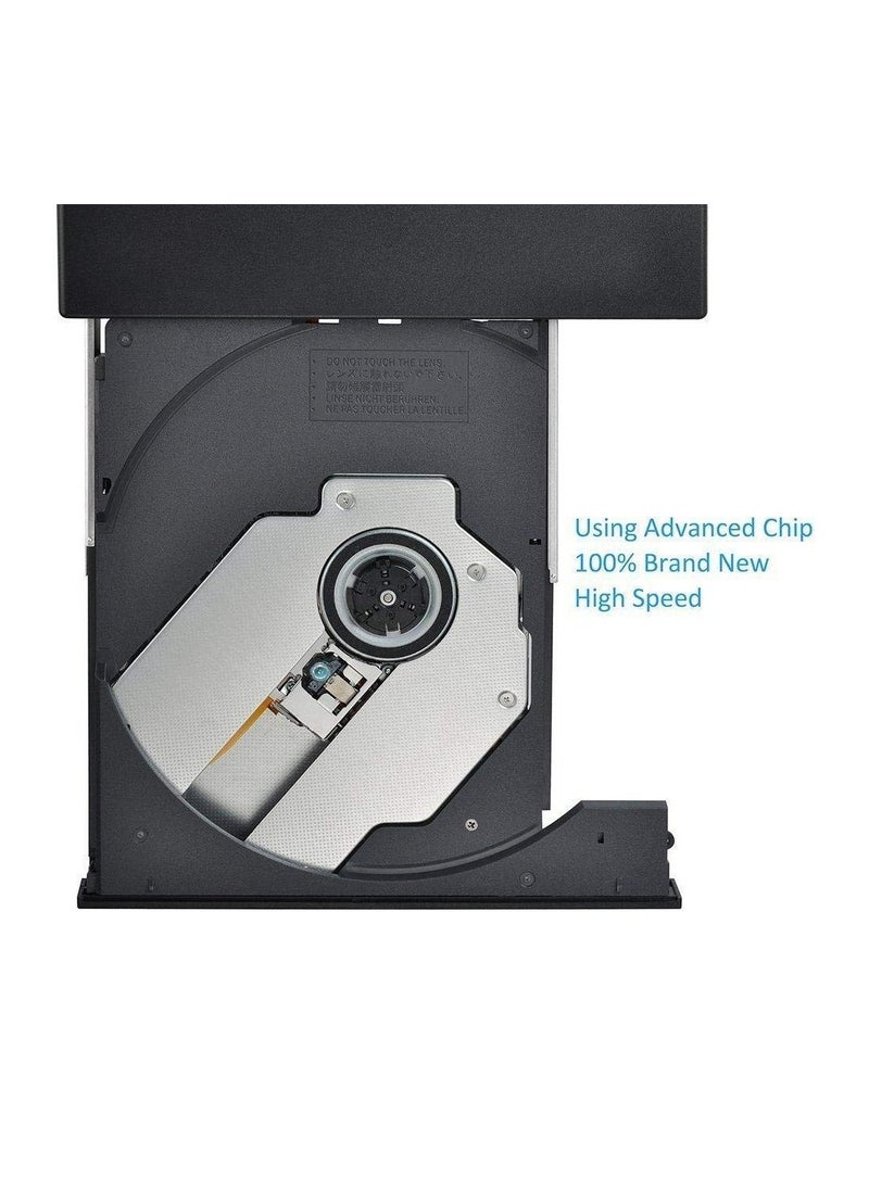 Generic - External CD DVD Drive USB 2.0 Slim Portable External CD-RW Drive DVD-RW Burner Writer Player for Laptop Notebook PC Desktop Computer - Image 1