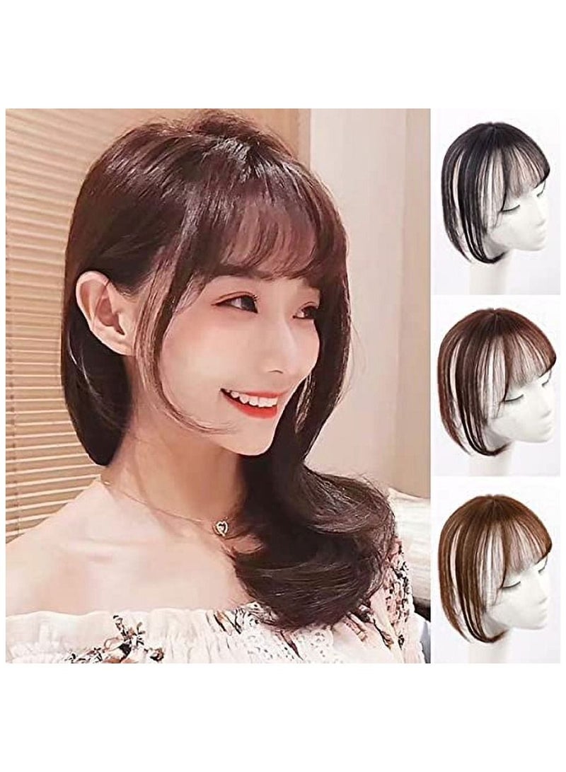 Estelle Needle Replacement Hairpiece, Invisible Fake Bangs on the Head, Real Hair 3d Air Bangs Wig Piece (#1B_Style01) - Image 2