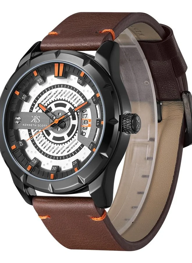 KENNETH SCOTT Kenneth Scott Men's Black Dial Analog Watch - K22006-BLDB