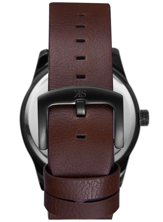 KENNETH SCOTT Men's Kenneth Scott Men's Black Dial Analog Watch - K22006-BLDB