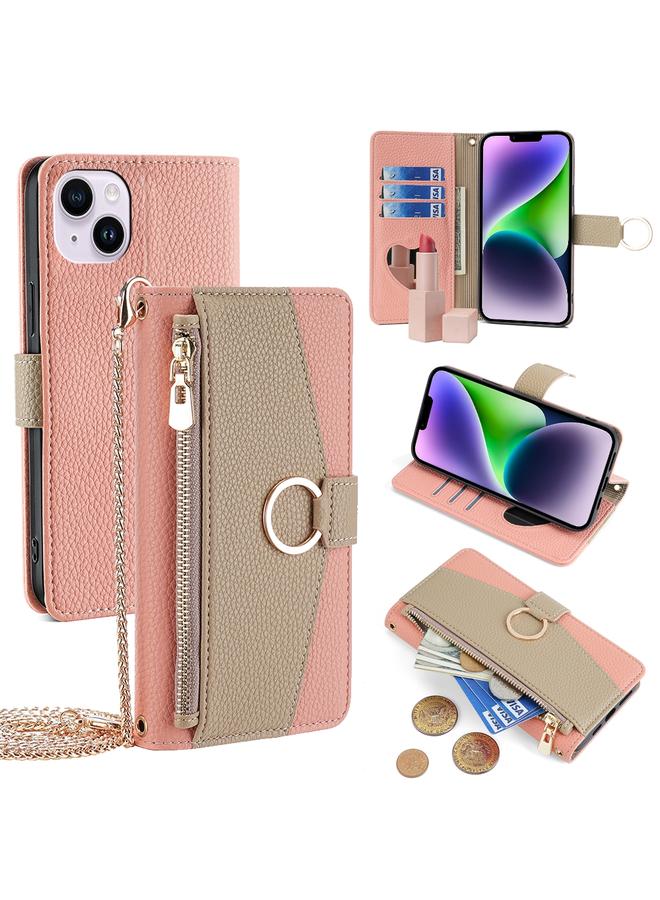 اس-توب جراب هاتف iPhone 14 Plus كروس بودي من الجلد بملمس الليتشي - Image 1