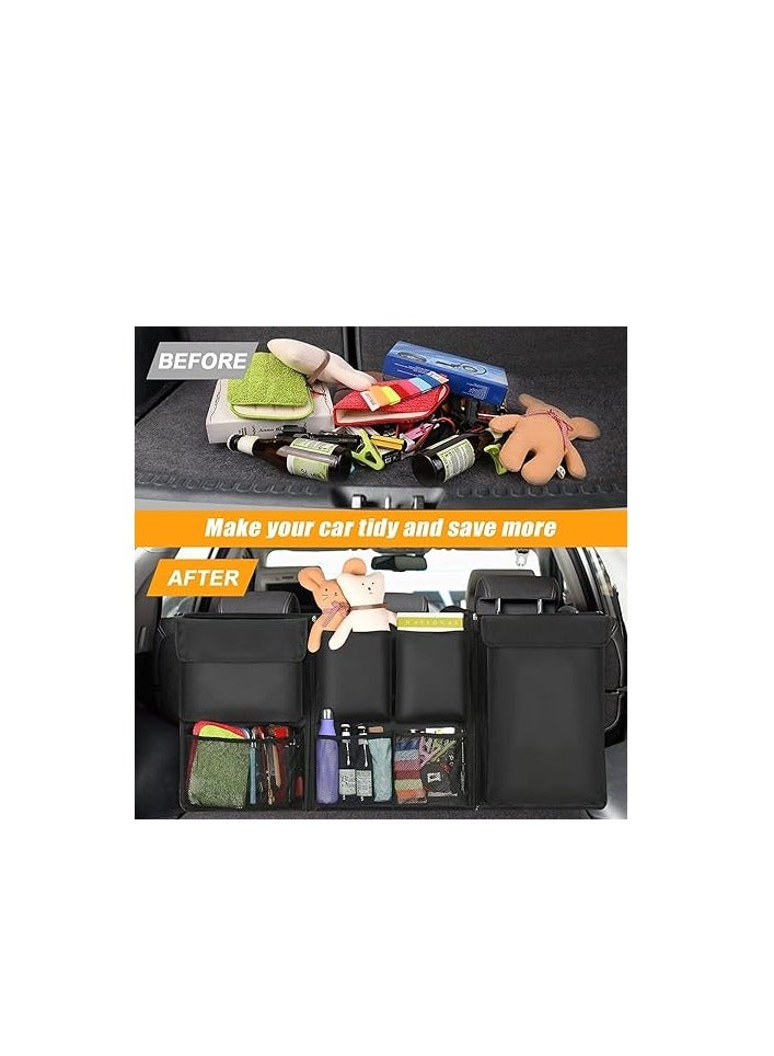 Cool Baby COOLBABY Car Trunk Storage Bag Car Trunk Organizer Bag Detachable Multi-Pocket Car Storage Bag Seat Back Protector Bag with Zipper Waterproof Durable Foldable Kids Travel Storage Bag - Image 5