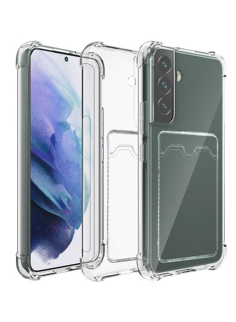 Transparent Shockproof TPU Case Cover with Card Holder Slot for Samsung Galaxy S22  - Image 5
