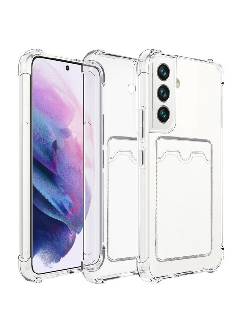 Transparent Shockproof TPU Case Cover with Card Holder Slot for Samsung Galaxy S22  - Image 1