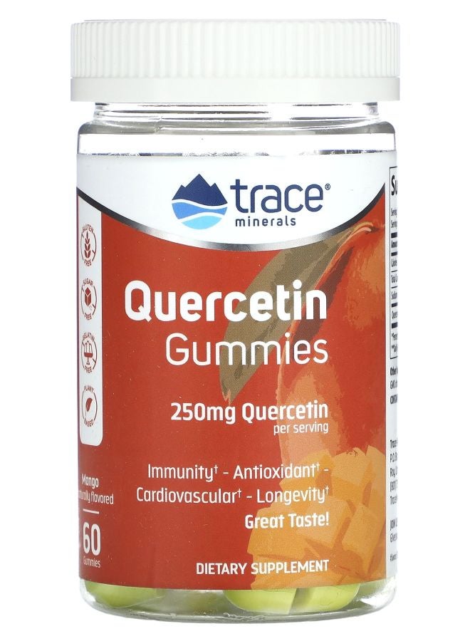 Trace Minerals جواهر الكيرسيتين مانجو 250 ملغ 60 جواهر (125 ملغ لكل جواهر)