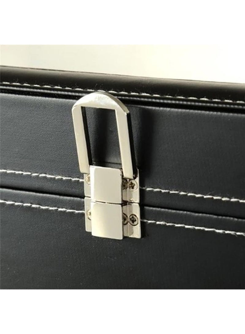 Omelo Watch Case Luxury Watch Storage 12-bit Leather Watch Box Watch Box Window Open Watch Storage Box Jewelry Box for Watch Display and Storage (Color: Black, Size: 30x20x8cm) - Image 4