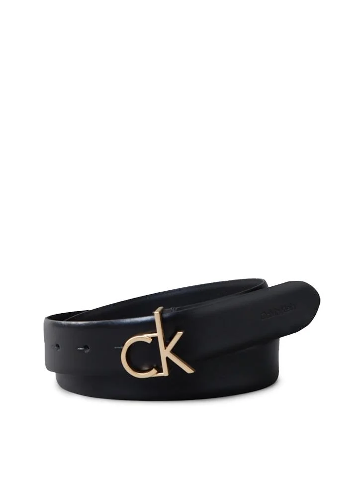 CALVIN KLEIN Logo Detail Allocated Buckle Hole Belt