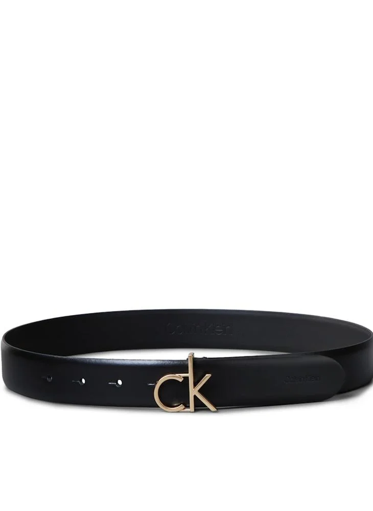 CALVIN KLEIN Logo Detail Allocated Buckle Hole Belt