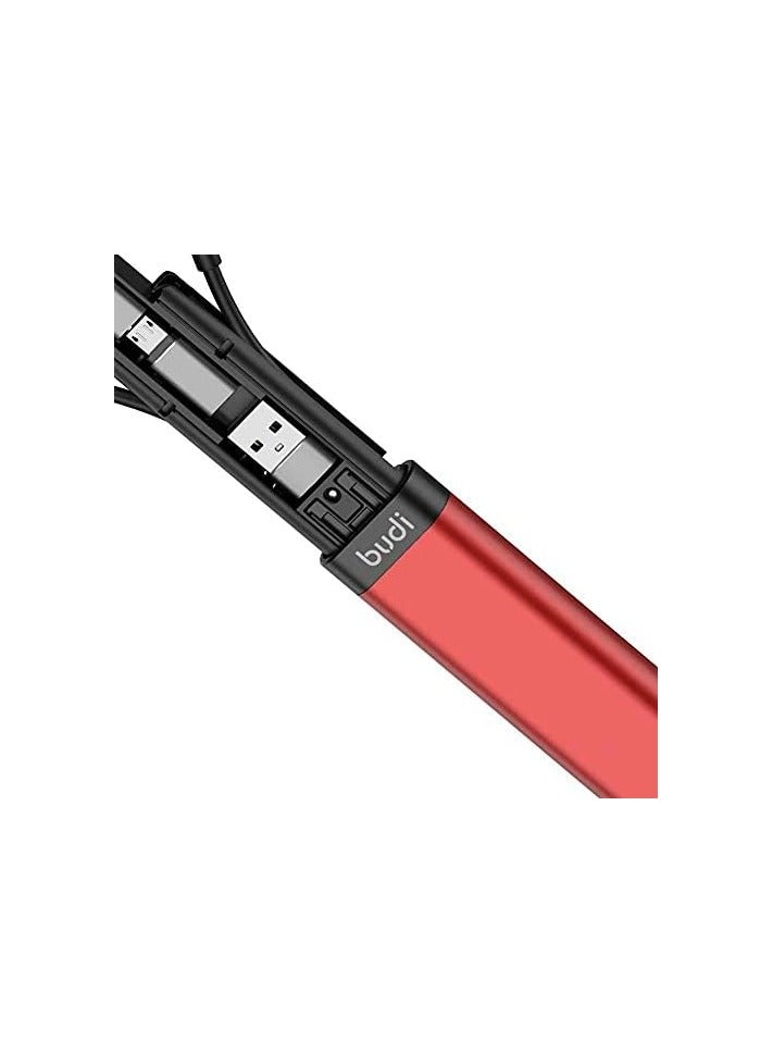 budi fonefunshop Budi 9-in-1 Essential Travel Charging & Data Sync Cable Stick - Red - Image 3