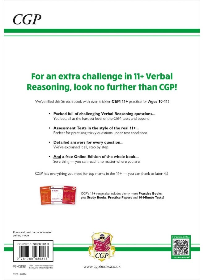 11+ CEM Verbal Reasoning Stretch Practice Book & Assessment Tests - Ages 10-11 (with Online Edition)  - Image 2