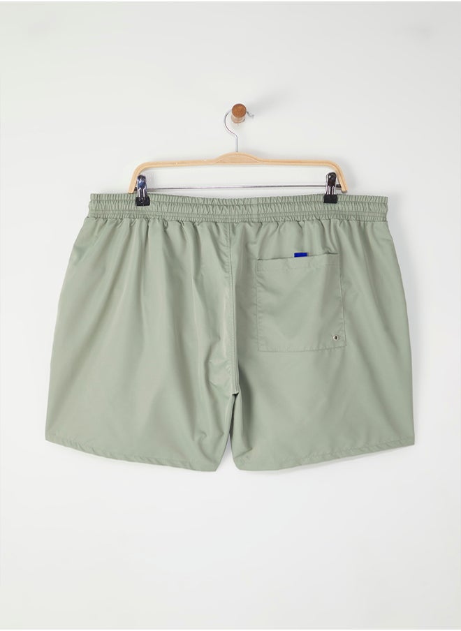 trendyol Light Khaki Plus Size Standard Fit Swim Shorts  - Image 3