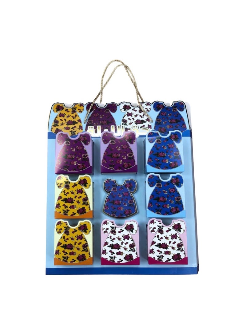 علب هدايا مزخرفة بالزهور لفساتين حق الليلة، 9 علب صغيرة. - Image 1