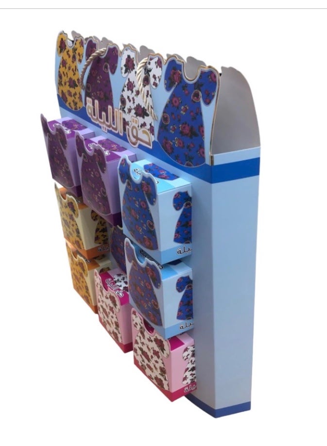 علب هدايا مزخرفة بالزهور لفساتين حق الليلة، 9 علب صغيرة. - Image 2