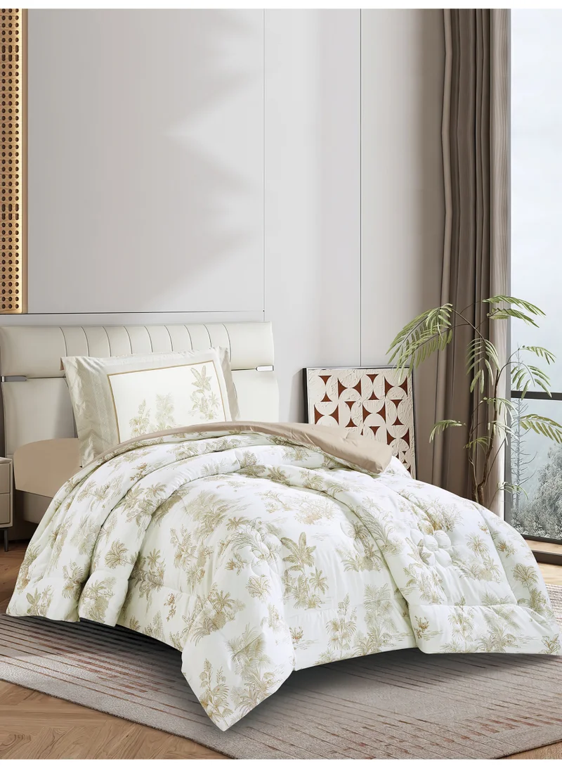 Donetella Bedding Comforter Set, twin Size 170x230 cm - 2-Pcs Digital Print Quilted Bed Set, Microfiber Fabric - 1 Comforter, 1 Pillow Shams.
