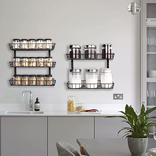SWOMMOLY Adjustable Wall Mount Spice Rack, 6-Tier Dual-use (Multi-use) Organizer, Black - Image 3