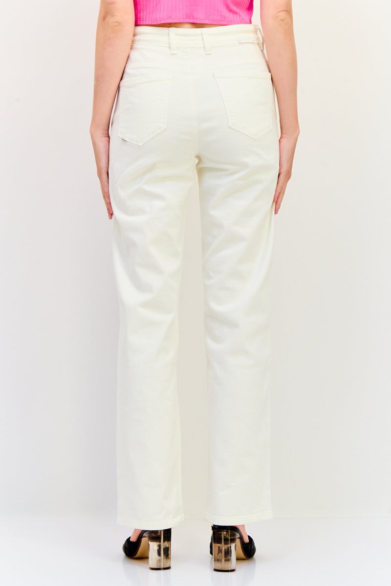 SALSA Women Regular Fit Plain Stretchable Jeans, White  - Image 2