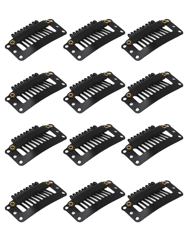 Beuni Hair Extension Clips for Women & Hair Clip for Men | Easy Sew-On Wig & Hair Patch Clips | Rust-Resistant Stainless Steel | Soft Silicone Grip | Durable & Comfortable | 12 PCS - Image 1