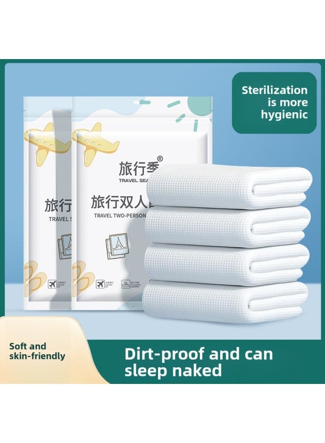 Disposable travel bed sheet, quilt cover, pillowcase, travel three-piece set, hotel supplies, disposable bath towel, towel three-piece set - Color: travel three-piece set (pillowcase + bed sheet + quilt cover) - Specification: soft and skin-friendly - Image 2