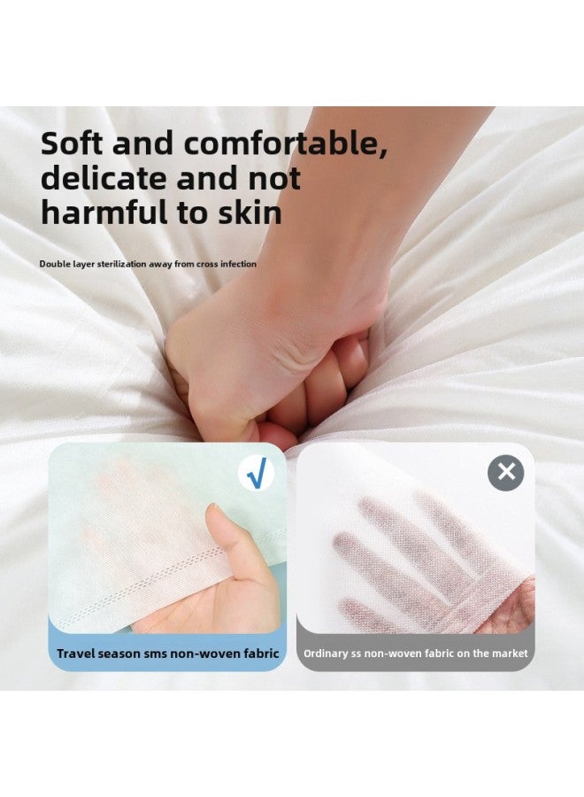 Disposable travel bed sheet, quilt cover, pillowcase, travel three-piece set, hotel supplies, disposable bath towel, towel three-piece set - Color: travel three-piece set (pillowcase + bed sheet + quilt cover) - Specification: soft and skin-friendly - Image 5