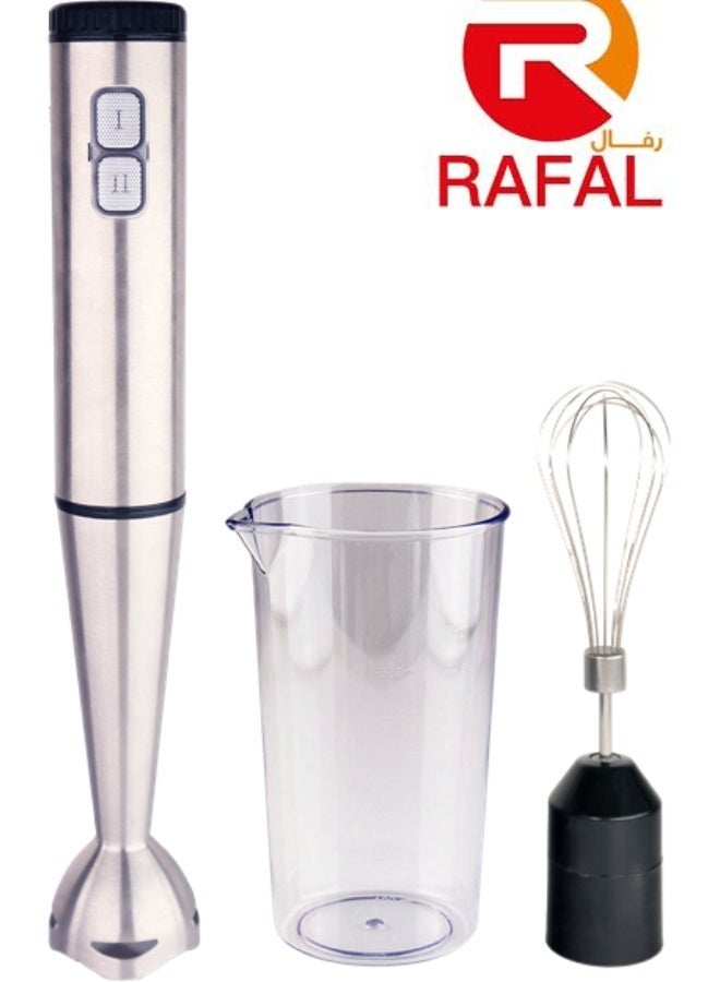 رافال خلاط يدوي-هاند بلندر 5 في 1 من الاستانلس/ كوب سعة 600 مل+وعاء تقطيع سعة 600 مل/ مقاوم للكسر/ سرعتان/ توربو/ 1200 واط - Image 2