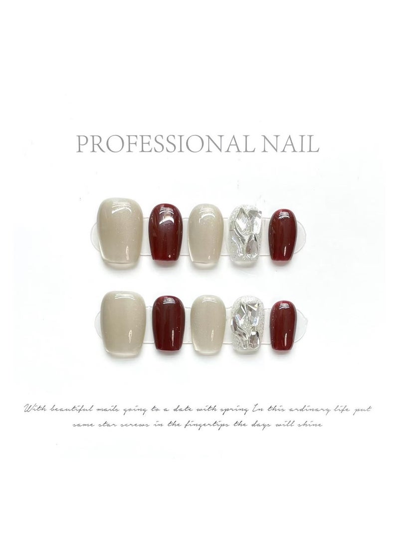 Binzo Beauty - Binzo Beauty Press On Handmade Nails, 10pcs,Nails Art , Acrylic Nails, False Nails - Image 1