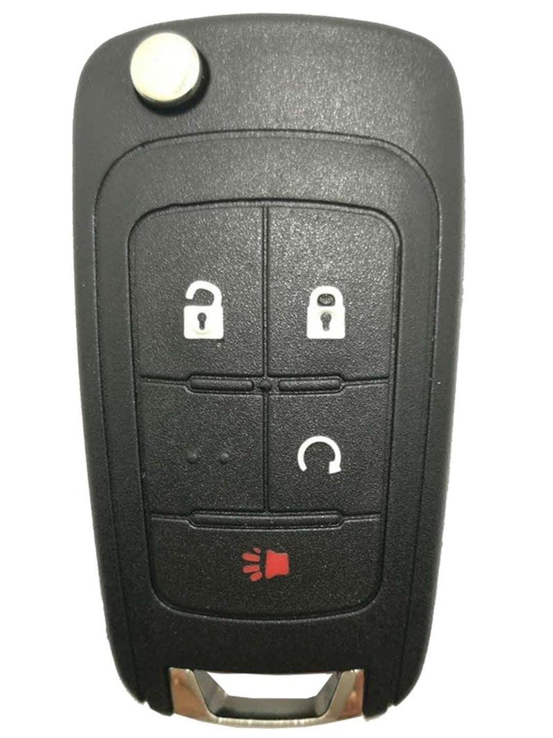 Arruweer Key Fob Case Shell Fit for Chevrolet Chevy Equinox Sonic GMC Terrain OHT01060512 4 Buttons Replacement Flip Folding Smart Car Key Fob Cover with Uncut Blade Blank (4 Buttons Flip Key Shell) - Image 2