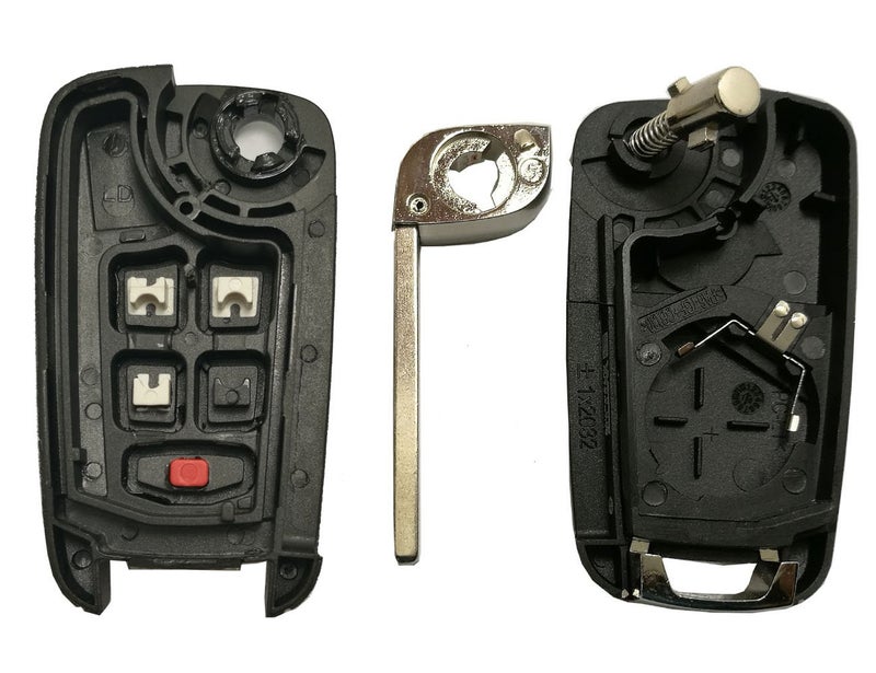 Arruweer Key Fob Case Shell Fit for Chevrolet Chevy Equinox Sonic GMC Terrain OHT01060512 4 Buttons Replacement Flip Folding Smart Car Key Fob Cover with Uncut Blade Blank (4 Buttons Flip Key Shell) - Image 5