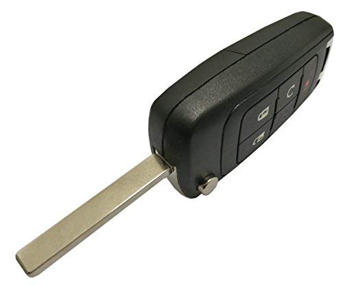 Arruweer Key Fob Case Shell Fit for Chevrolet Chevy Equinox Sonic GMC Terrain OHT01060512 4 Buttons Replacement Flip Folding Smart Car Key Fob Cover with Uncut Blade Blank (4 Buttons Flip Key Shell) - Image 4