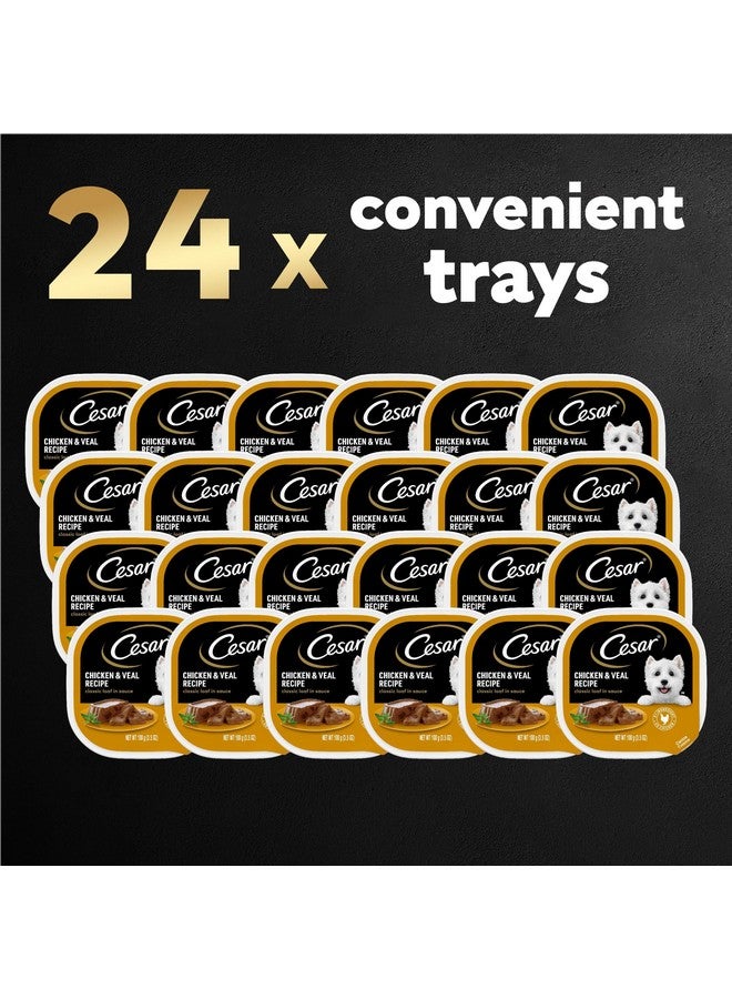 CESAR Adult Wet Dog Food Classic Loaf in Sauce Chicken & Veal Recipe, 3.5 oz. Easy Peel Trays, Pack of 24 - Image 2