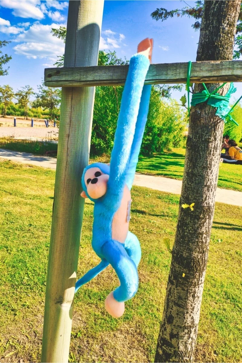 Toprock Store Cute Hugging Sound Monkey Blue